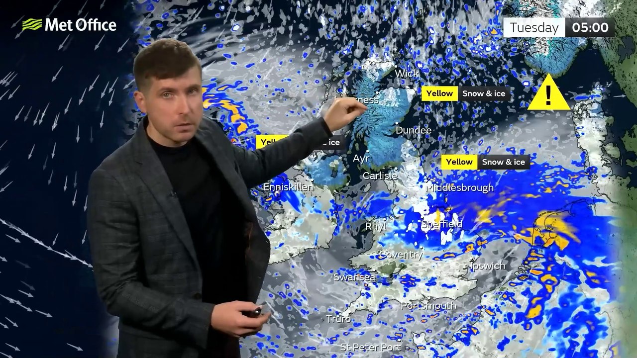Snow expected to hit rush hour as new yellow warnings issued - video ...