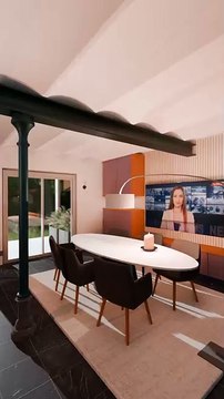 Cuisine ouverte sur salon en rose et gris ( rénovation de caractère)