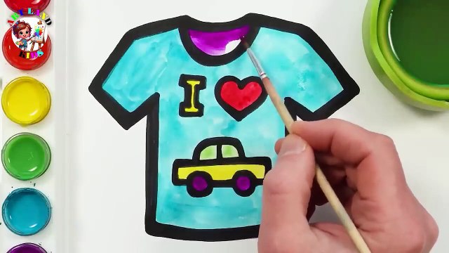 I Love Car T-Shirt & Tree House Drawing and Coloring – Double Fun Art Tutorial for Kids!