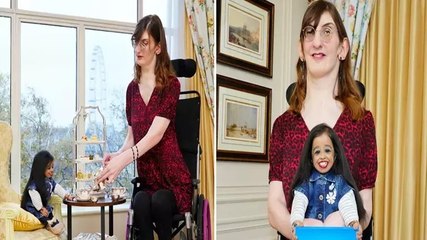 Dünyanın en uzun ve en kısa kadını bir araya geldi