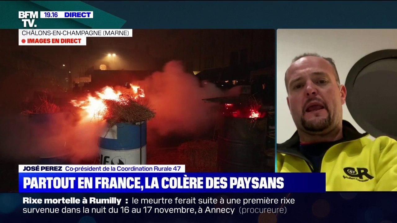 José Perez (Coordination Rurale 47): "On va bloquer des points bien stratégiques pour que le gouvernement se rende compte de ce que peut être un pays sans agriculteur"