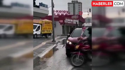 Düğün Arabasına Atlayan Dilenci Darp Edildi