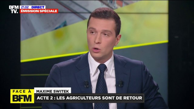 Jordan Bardella: Je suis aux côtés des agriculteurs et aux côtés de leurs revendications