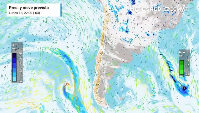 Un sistema frontal meridional dejará abundante nubosidad y precipitaciones dispersas en varias regiones de Chile