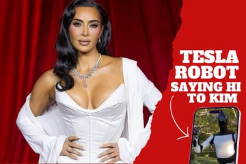 Kim Kardashian with Tesla's new robot