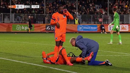 Netherland U21s vs Englands U21s - Kasanwirjo Injury