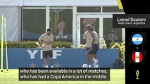 Argentina coach Scaloni says Messi is not 100 per cent for Peru game