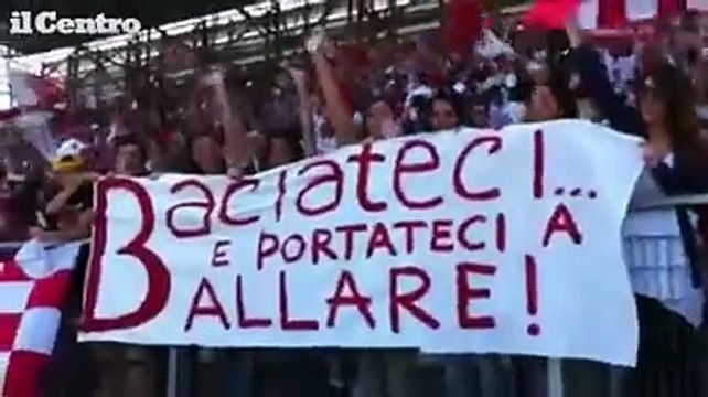 Festa del Teramo in B, la verve delle compagne dei giocatori