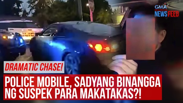 Police mobile, sadyang binangga ng suspek para makatakas?! | GMA Integrated Newsfeed