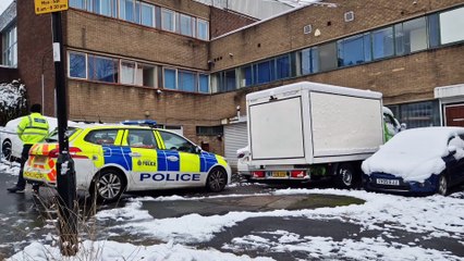 Police on the scene near Pitsmoor Road, Sheffield, after houses were evacuated last night