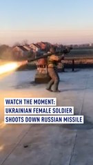 Watch the moment: Ukrainian female soldier shoots down Russian missile