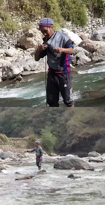Angling with Bamboo Stick in Nepal | Hook and Rod Fishing | Asala Fishing |