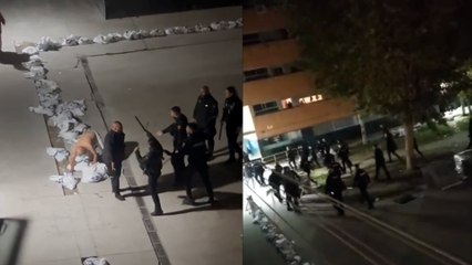 Enfrentamientos con la policía de unos vecinos que intentan de impedir la detención de dos menores
