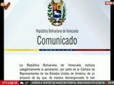 Comunicado | Venezuela rechaza proyecto de ley EE.UU. que afecta relaciones de cooperación