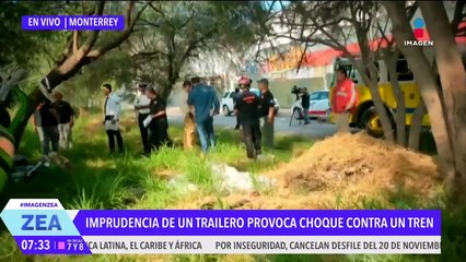 Camión fue embestido por el tren en Guadalupe