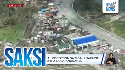PBBM, nag-aerial inspection sa mga hinagupit ng Bagyong Pepito sa Catanduanes | Saksi
