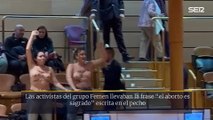 La protesta de Femen en el Senado a favor del aborto