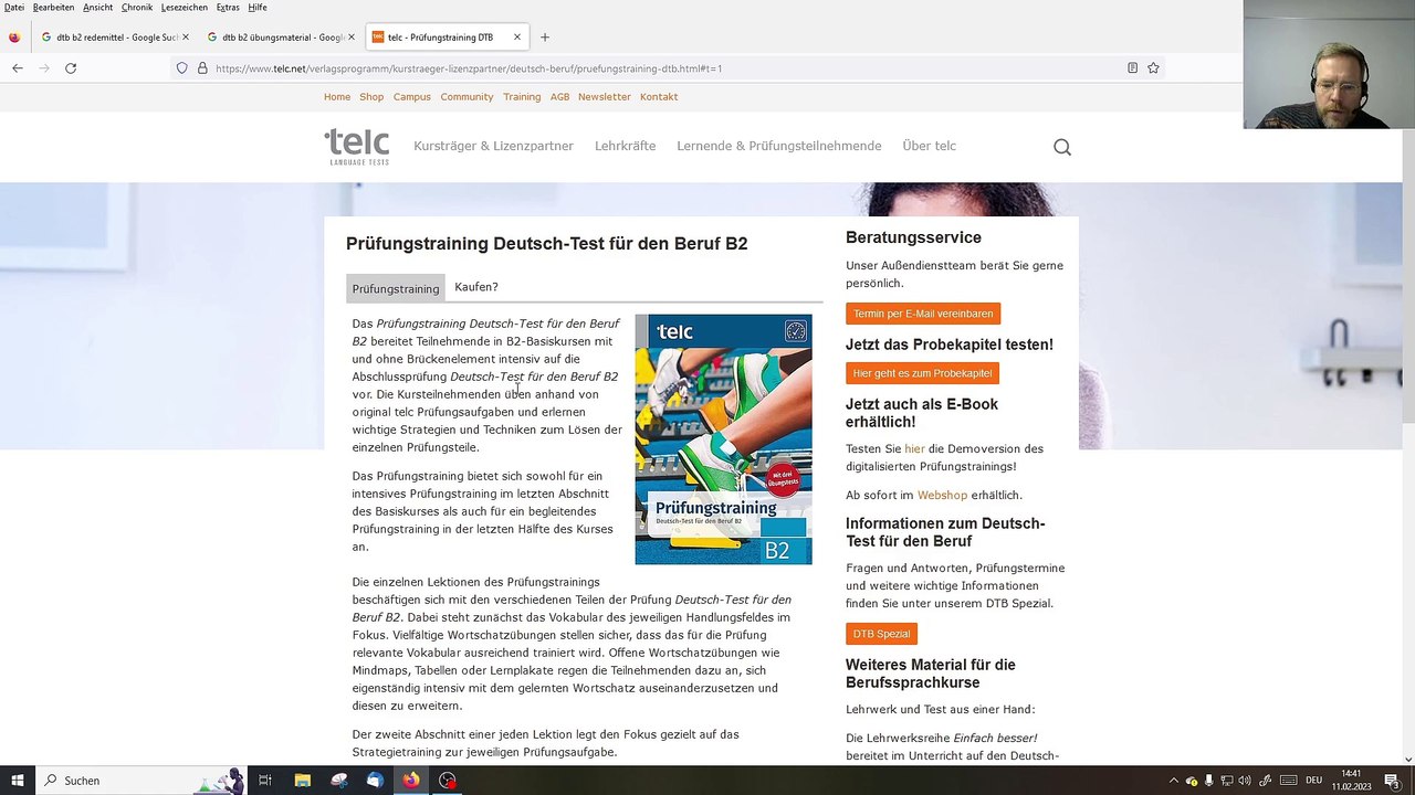 Deutsch-Test für den Beruf B2 – 25 – In der Videobeschreibung findet ihr Übungsmaterial