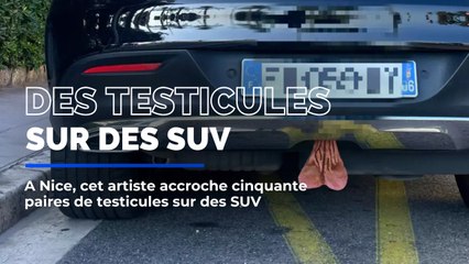 Il accroche des testicules sur des SUV