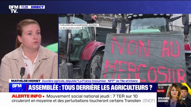 Opposition d'Emmanuel Macron au traité UE-Mercosur: Pour moi, c'est une opposition de façade , affirme Mathilde Hignet (LFI)