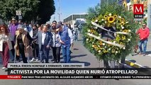 Rinden homenaje a activista por la movilidad que murió atropellado en Puebla