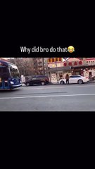 Next time he will stop hitting people’s cars 😂