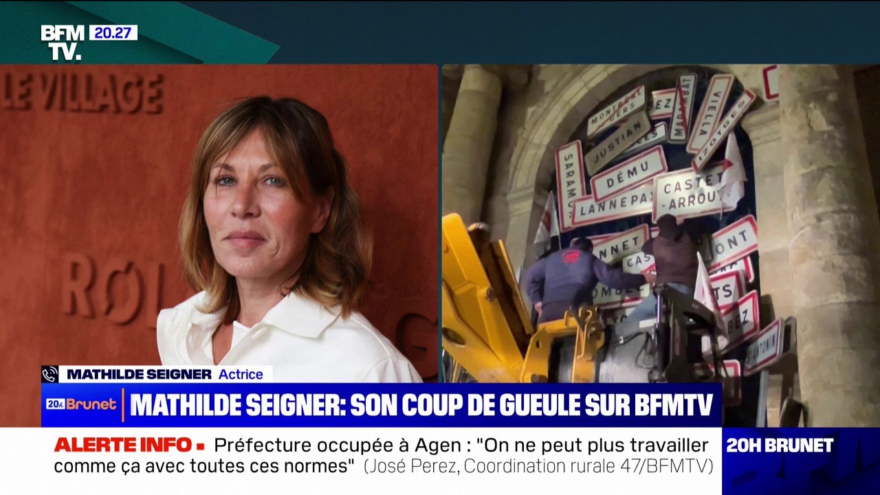 "Je suis là, je pense à vous": le message de l'actrice Mathilde Seigner aux agriculteurs