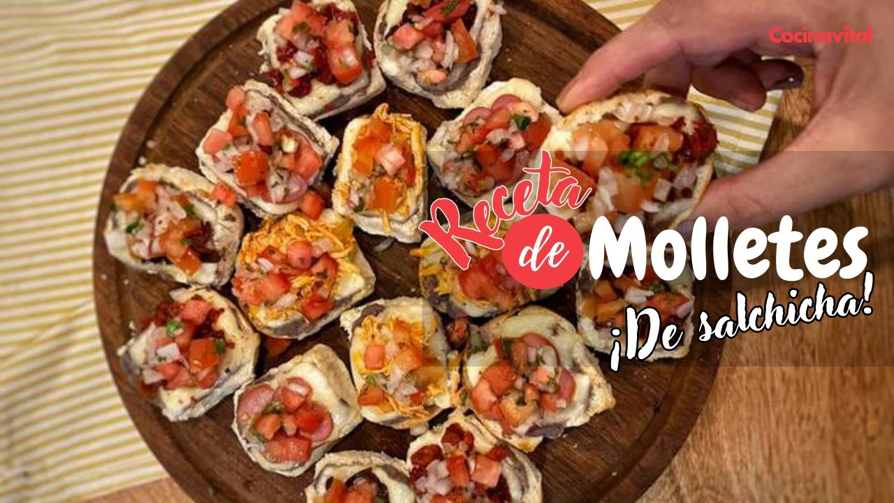 Receta de mini molletes de salchicha, desayuno perfecto