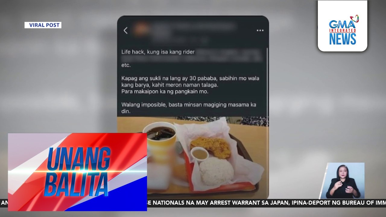"Life hack" post ng rider para makaiwas sa pagsukli sa kaniyang customers, binatikos online | Unang Balita