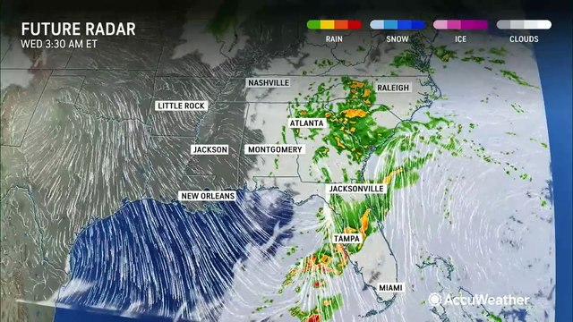 Cold front absorbs what remains of Tropical Rainstorm Sara, soaking the Southeast