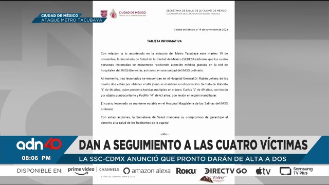 SSC-CDMX da seguimiento a víctimas del ataque en la estación Tacubaya del Metro CDMX