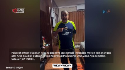 Aksi Kocak dan Haru Pak Muh Saat Dukung Indonesia Lawan Arab Saudi, Sampe Sujud Syukur