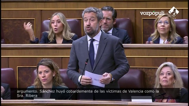 Olano Vela (PP): Sánchez huyó de las víctimas de Valencia como Ribera huye de este Congreso
