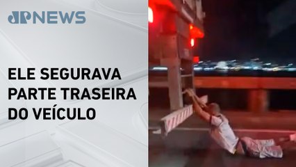 Homem é arrastado por caminhão na ponte Rio-Niterói