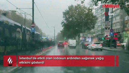 Fatih'te sağanak yağış başladı, Bayrampaşa'da rögar taştı