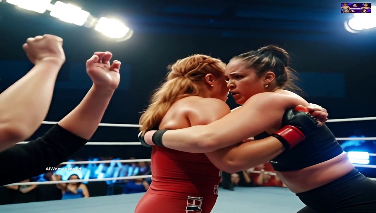 Wrestler AI Models Wrestling In The Ring - AIWomenWorld