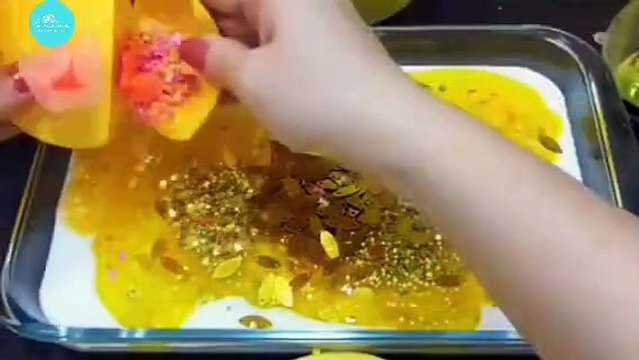 ASMR Slime Mixing with Makeup & Glitter - Satisfying Sounds & Visuals 💛✨
