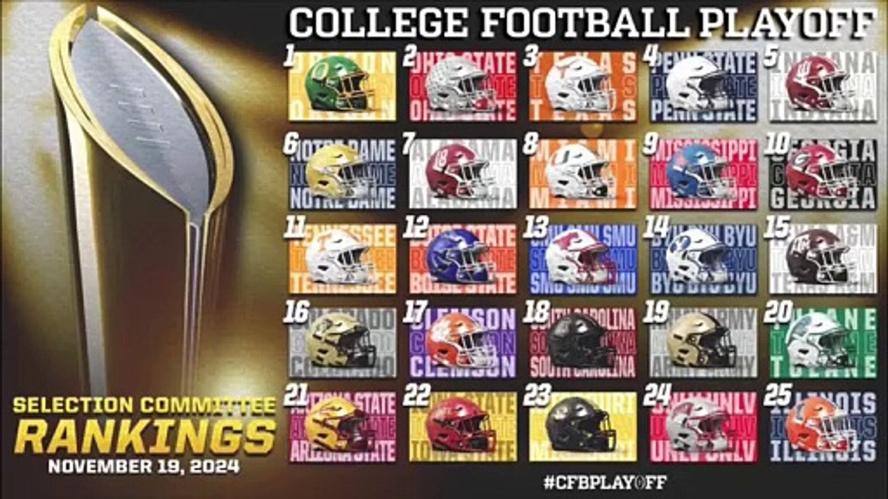 11/20/24 929 Report Wed Grizz Top 25 CFB Playoff rankings and more