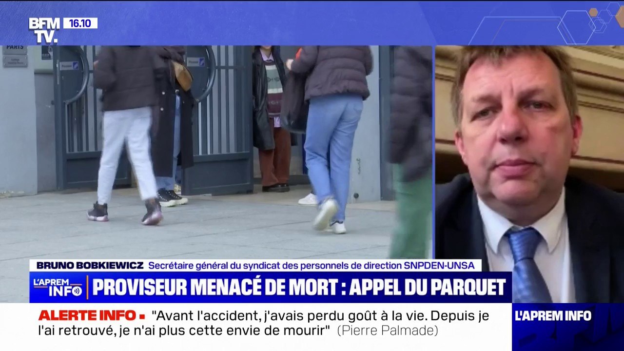 Proviseur du lycée Maurice Ravel menacé de mort: "La peine décidée n'est pas à la hauteur de la faute commise", estime Bruno Bobkiewicz (SNPDEN-UNSA)