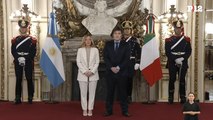 Meloni fue recibida por Milei en la Casa Rosada