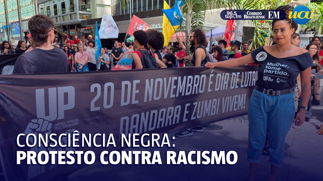 Dia da Consciência Negra: Ato contra o racismo reúne manifestantes na Praça Sete