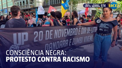 Dia da Consciência Negra: Ato contra o racismo reúne manifestantes na Praça Sete