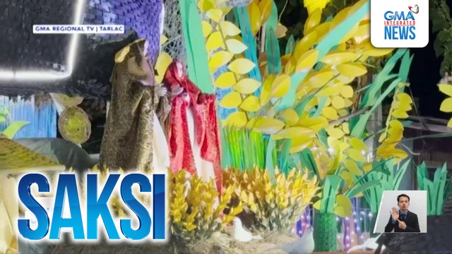 Higanteng Christmas tree, pinailawan; samu't saring parol na gawa sa mga indigenous materials, nagpatalbugan | Saksi