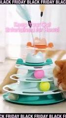 Interactive Cat Turntable Ball Toy with Teasing Stick