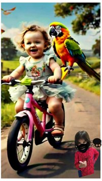 Adorable tiny tech bike ride #kawai #귀여운 아기 #shorts #TechuTykes #kidsandtechnology #AIGenerated #kidsfashion #kids #bike #flower