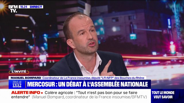 Manuel Bombard (LFI): Je ne suis pas opposé à l'accord de libre-échange avec le Mercosur 'en l'état' comme monsieur Macron, j'y suis opposé