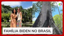 Filha de Biden visita Jardim Botânico no Rio e tira foto com árvore 