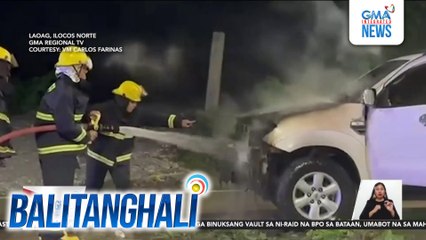 SUV na kakapaayos lang daw ng ilaw, nagliyab sa kalsada | Balitanghali