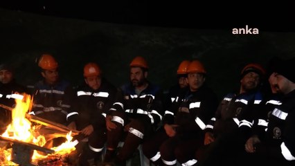 Hava sıcaklığının 5 derecenin altına düştüğü Nallıhan'da madenci eylemi sürüyor