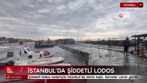 Şiddetli lodos nedeniyle İstanbul'da deniz taştı, tekneler zarar gördü